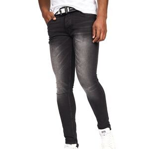 Crosshatch Mens Barbeck Slim Jeans / Black Wash